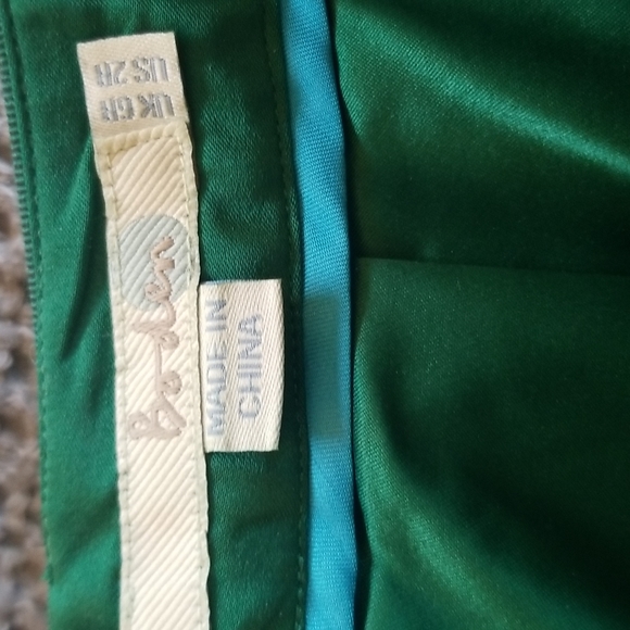 Boden Kelly and Turquoise Basketweave Wool Pencil Skirt sz 2 - Picture 5 of 6